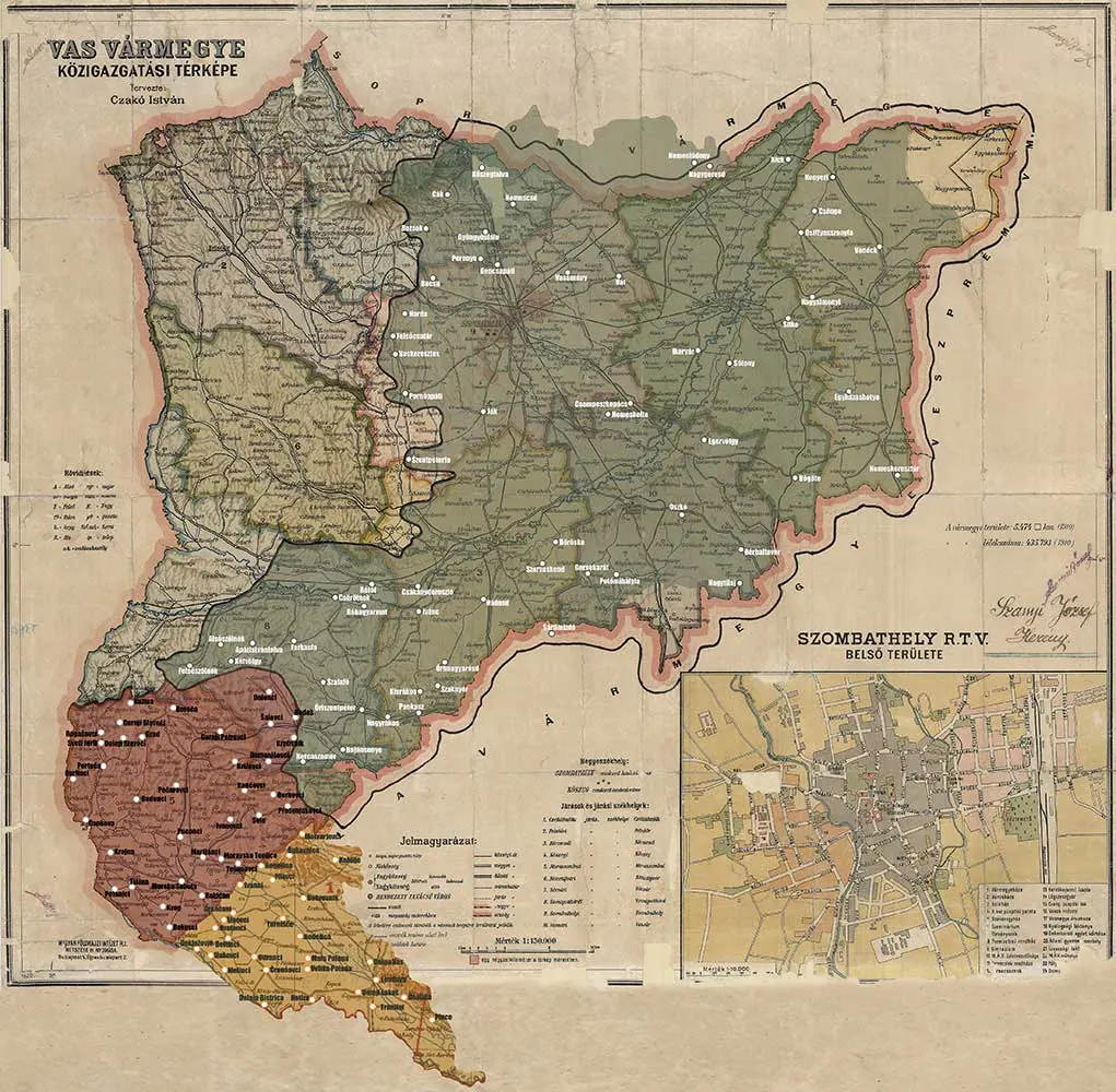 Ozemeljske spremembe Železne županije v 20. stoletju